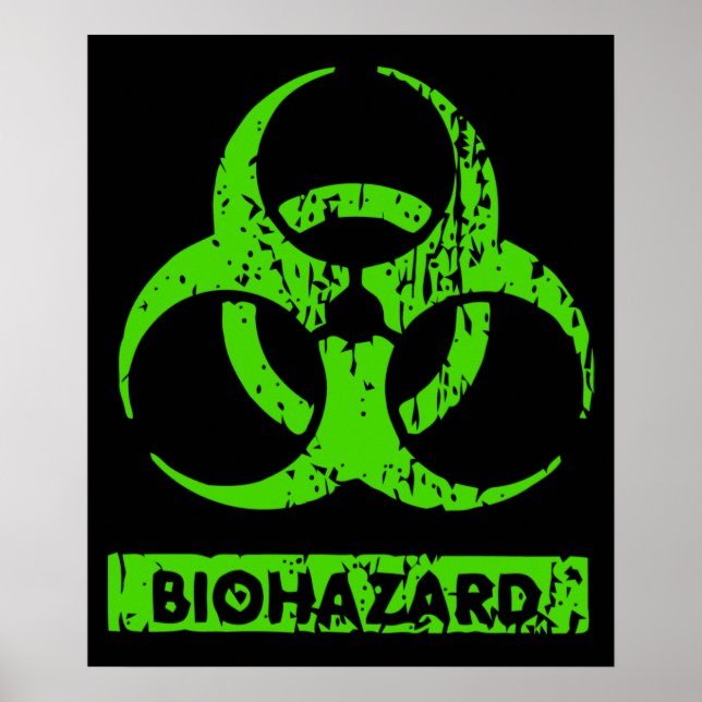 Poster Limão Neon Green BioHazard Chemicals Graphic (Frente)