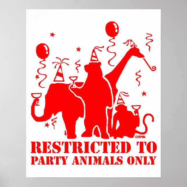 Póster Limitada apenas a animais de festa (Frente)