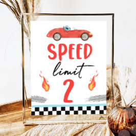 Poster Limite de velocidade 2 Carro de corrida vermelho D
