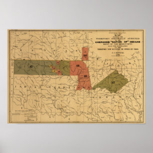 Póster Limites anteriores de "nação Cherokee" de indian