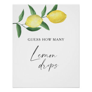 Póster Limões - adivinhe quantas gotas de limão