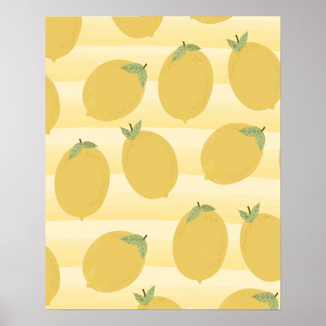 Póster Limões Amarelos Fruta Brilhante (Frente)