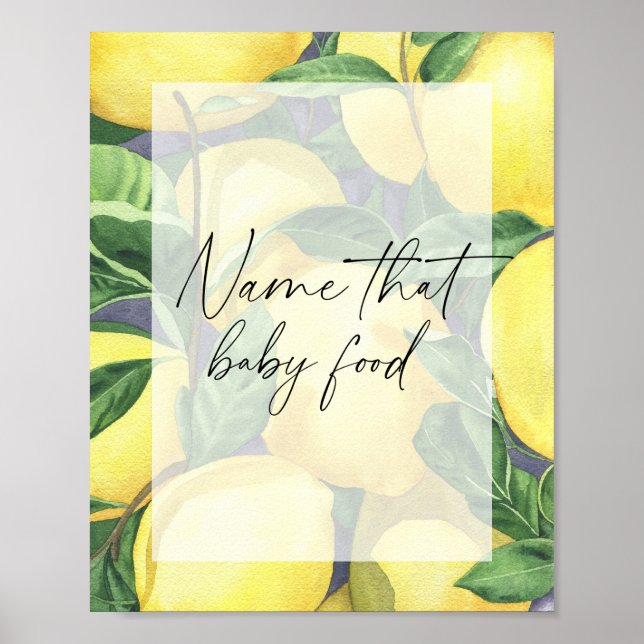 Poster Limões e folhas - dê a essa comida (Frente)