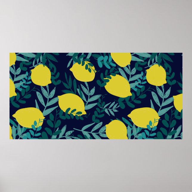 Poster Limões e padrão das folhas (Frente)