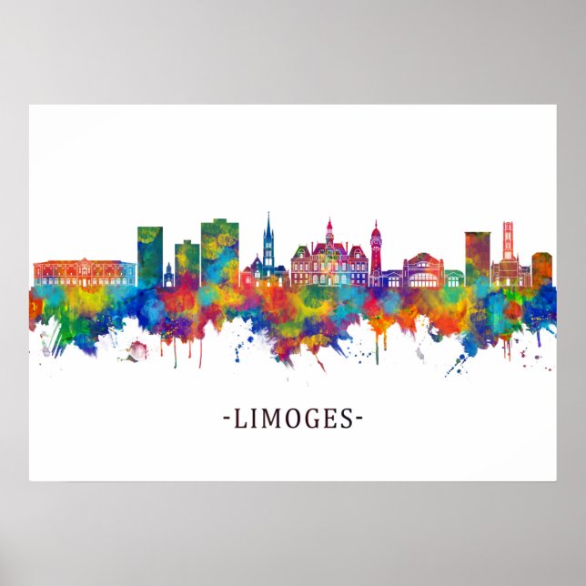 Poster Limoges France Skyline (Frente)