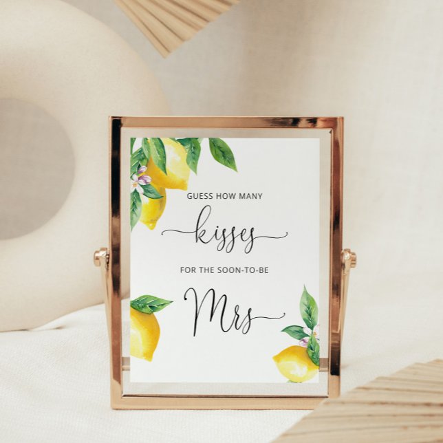 Poster Limon quantos beijos cartão de pôster do chá de pa (Criador carregado)