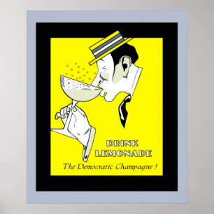 Poster Limonada Champagne da arte do deco da idade do