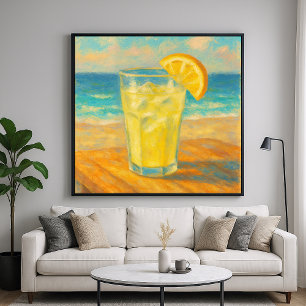 Poster Limonada de praia - Estilo de pintura de Pastel - 