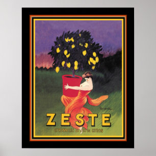 Poster Limonada francesa Ad-16x20 do vintage de "Zeste"