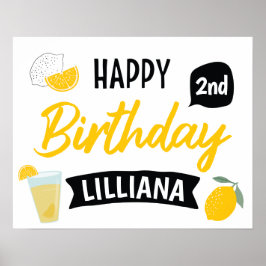 Poster Limonada Sunshine e feliz aniversário