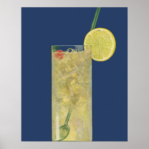 Póster Limonada Vintage ou Soda Fruta, Bebidas Bebidas