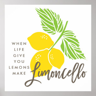 Poster Limoncello art impressão, quando a vida te dá limõ
