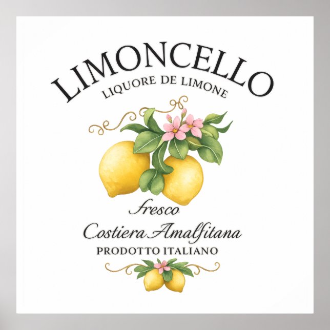 Poster Limoncello Italy Amalfi Coast (Frente)