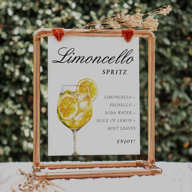 Poster Limoncello Spritz - Sinal de Assinatura Bebida (Criador carregado)