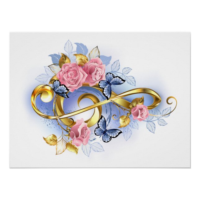 Póster Limpa de árvore com rosas cor-de-rosa (Frente)