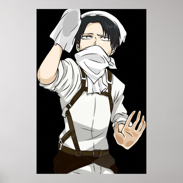 Poster Limpando Ataque Levi em Titã (Frente)