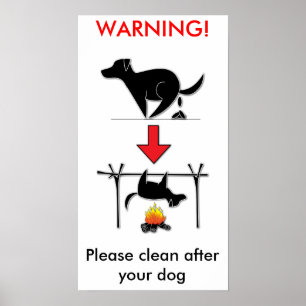 Póster Limpe após seu cão! NENHUM TOMBADILHO do CÃO po