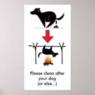 Póster Limpe após seu cão! NENHUM TOMBADILHO do CÃO po