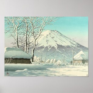 Poster Limpeza após neve em Oshiono - Hasui Kawase
