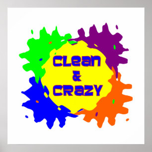 Póster Limpo e louco
