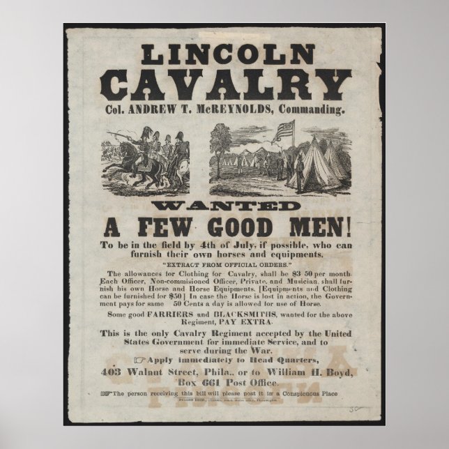 Póster Lincoln Cavalry (Frente)