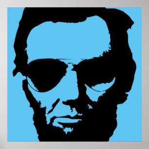 Poster Lincoln com óculos de sol do aviador (preto)