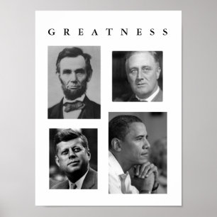 POSTER Lincoln da GRANDEZA, FDR, JFK, Obama