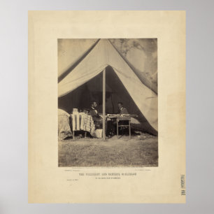 Póster Lincoln & Gen McClellan no campo de batalha