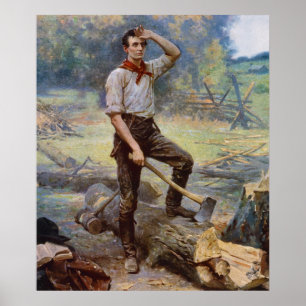 Póster Lincoln o divisor do trilho por Jean L. Gerome