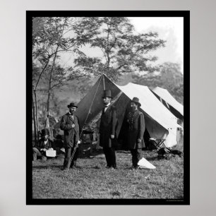 Póster Lincoln, Pinkerton e McClernand em Antietam 1862
