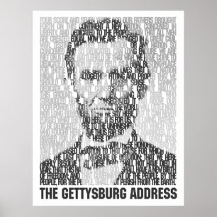 Póster Lincoln/poster do mosaico texto de Gettysburg