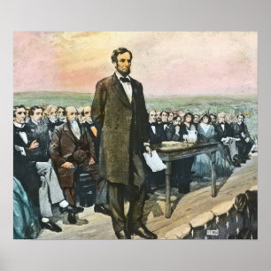 Póster Lincoln que entrega o vintage do endereço de