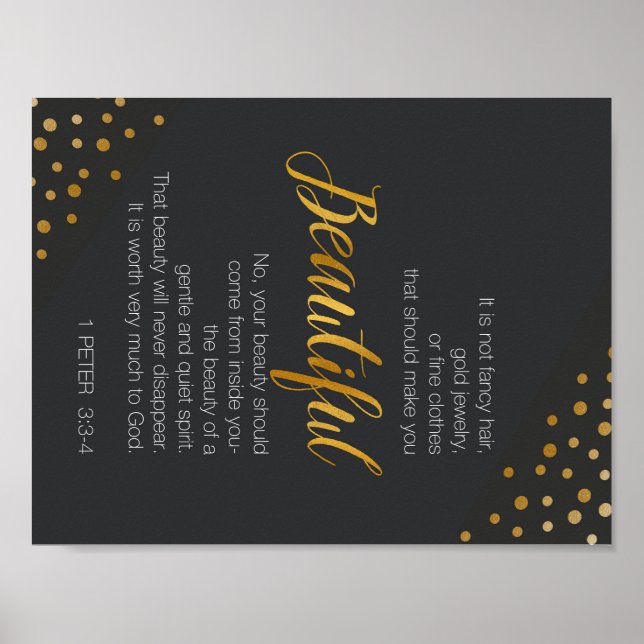 Poster Linda, 1 Peter 3 Escritura Verse (Frente)