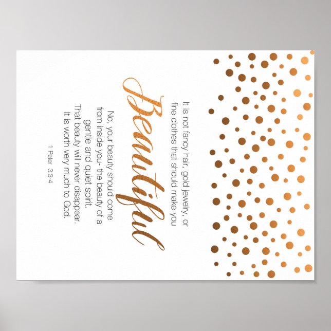 Poster Linda, 1 Peter 3 Escritura Verse (Frente)