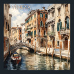 Poster Linda Aquarela de Veneza Viagem<br><div class="desc">Esta poster representa verdadeiramente a visão mágica que temos de Veneza — a mística dos canais e a história por trás deles. Aproveite a adorável poster para si mesmo ou como presente. Se você tiver alguma dúvida, basta enviar um bate-papo ou um e-mail para charmdesignstudio@rcn.com e nós teremos o prazer...</div>