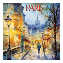 Linda Aquarela do Viagem de Paris