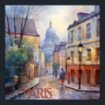 Poster Linda Aquarela do Viagem de Paris<br><div class="desc">Esta poster representa realmente uma das muitas visões mágicas que temos de Paris — Montmartre e o charme de Paris. Aproveite a adorável poster para si mesmo ou como presente. Se você tiver alguma dúvida, basta enviar um bate-papo ou um e-mail para charmdesignstudio@rcn.com e nós teremos o prazer de ajudar....</div>