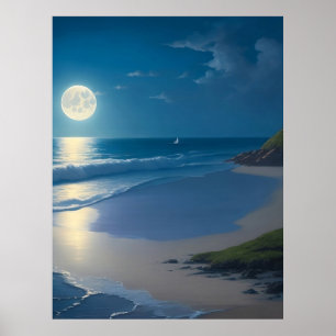 Poster Linda Arte de Lua Completa