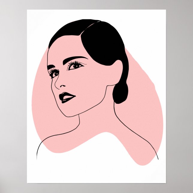 Poster Linda Arte Mulheres, Preta e Branca, (Frente)