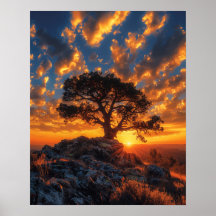 Linda árvore ao pôr do sol