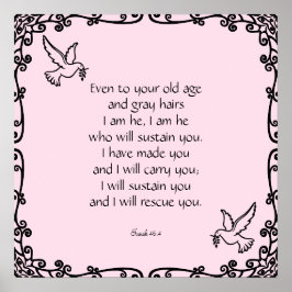 Poster Linda Bíblia Verse Citação Isaiah 46:4