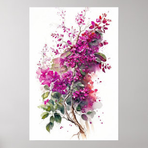 Poster Linda Bougainvillea Watercolor
