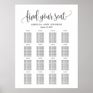 Poster Linda caligrafia EDITABLE COLOR Sating Chart