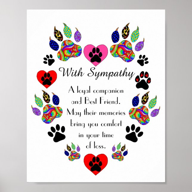 Poster Linda Carta de Condolências pela Perda de um Gato  (Frente)