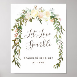 Poster Linda Casamento Floral Que Deixa O Amor Sinal De S