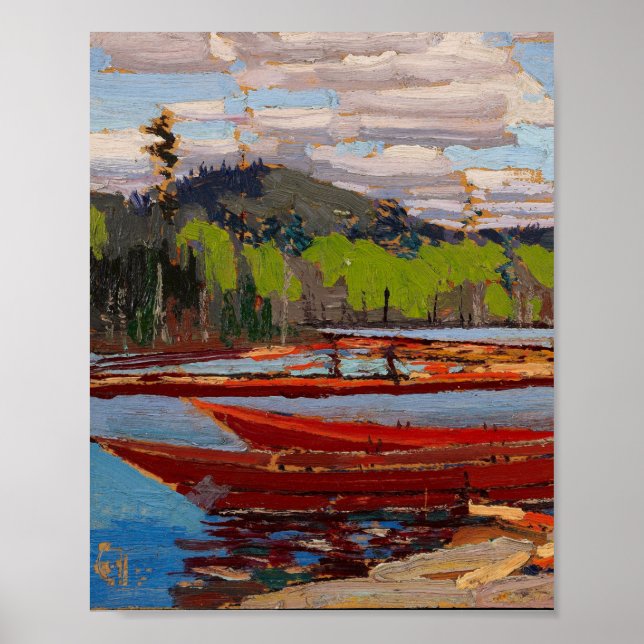 Poster Linda cena canadense Tom Thomson Bateaux (Frente)