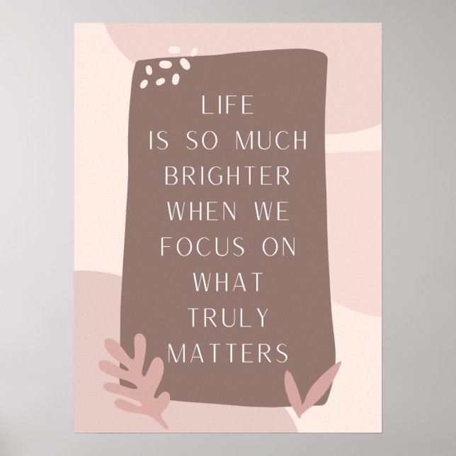 Poster Linda citação da vida no estilo Boho (Frente)