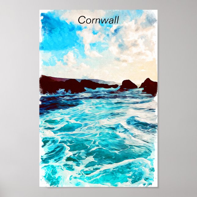 Poster Linda Cornwall Inglaterra Paisagem Costeira do Rei (Frente)