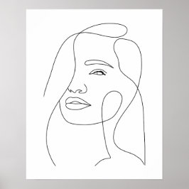Poster Linda e Minimalista Arte em Linha da Mulher