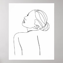 Linda e Minimalista Arte em Linha da Mulher
